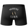 Boxer Homme Mon Berger Belge c'est ma vie – Impression au dos – Noir
