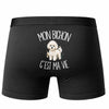 Boxer Homme Mon Bichon c'est ma vie – Impression au dos – Noir