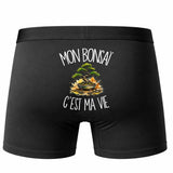 Boxer Homme Mon bonsaï c'est ma vie – Impression au dos – Noir