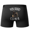 Boxer Homme Mon Briard c'est ma vie – Impression au dos – Noir