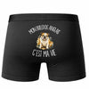 Boxer Homme Mon Bulldog Anglais c'est ma vie – Impression au dos – Noir