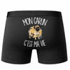 Boxer Homme Mon Carlin c'est ma vie – Impression au dos – Noir