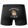 Boxer Homme Mon Cavalier King Charles c'est ma vie – Impression au dos – Noir