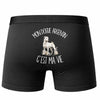 Boxer Homme Mon Dogue Argentin c'est ma vie – Impression au dos – Noir