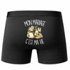 Boxer Homme Mon mariage c'est ma vie – Impression au dos – Noir