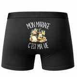 Boxer Homme Mon mariage c'est ma vie – Impression au dos – Noir