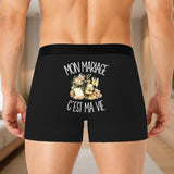 Boxer Homme Mon mariage c'est ma vie – Impression au dos – Noir