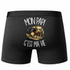 Boxer Homme Mon papi c'est ma vie – Impression au dos – Noir