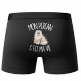 Boxer Homme Mon Persan c'est ma vie – Impression au dos – Noir