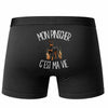 Boxer Homme Mon Pinscher c'est ma vie – Impression au dos – Noir
