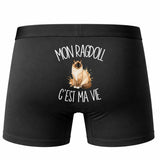 Boxer Homme Mon Ragdoll c'est ma vie – Impression au dos – Noir