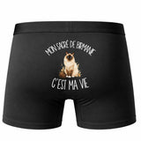 Boxer Homme Mon Sacré de Birmanie c'est ma vie – Impression au dos – Noir