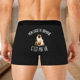 Boxer Homme Mon Sacré de Birmanie c'est ma vie – Impression au dos – Noir
