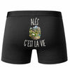 Boxer Homme Alès c’est la vie – Impression au dos – Noir