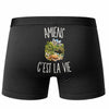 Boxer Homme Amiens c’est la vie – Impression au dos – Noir
