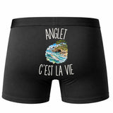 Boxer Homme Anglet c’est la vie – Impression au dos – Noir