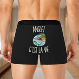 Boxer Homme Anglet c’est la vie – Impression au dos – Noir