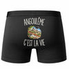 Boxer Homme Angoulême c’est la vie – Impression au dos – Noir