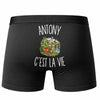 Boxer Homme Antony c’est la vie – Impression au dos – Noir