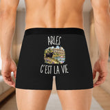 Boxer Homme Arles c’est la vie – Impression au dos – Noir