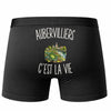 Boxer Homme Aubervilliers c’est la vie – Impression au dos – Noir