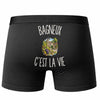 Boxer Homme Bagneux c’est la vie – Impression au dos – Noir
