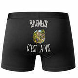 Boxer Homme Bagneux c’est la vie – Impression au dos – Noir