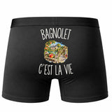 Boxer Homme Bagnolet c’est la vie – Impression au dos – Noir