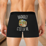 Boxer Homme Bagnolet c’est la vie – Impression au dos – Noir