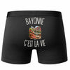 Boxer Homme Bayonne c’est la vie – Impression au dos – Noir