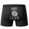 Boxer Homme Biarritz c’est la vie – Impression au dos – Noir