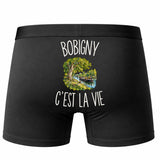 Boxer Homme Bobigny c’est la vie – Impression au dos – Noir