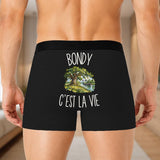 Boxer Homme Bondy c’est la vie – Impression au dos – Noir