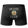 Boxer Homme Bourg-en-Bresse c’est la vie – Impression au dos – Noir