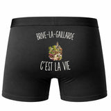 Boxer Homme Brive-la-Gaillarde c’est la vie – Impression au dos – Noir