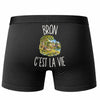 Boxer Homme Bron c’est la vie – Impression au dos – Noir