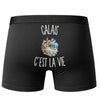 Boxer Homme Calais c’est la vie – Impression au dos – Noir
