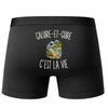 Boxer Homme Caluire-et-Cuire c’est la vie – Impression au dos – Noir