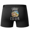 Boxer Homme Carnac c’est la vie – Impression au dos – Noir