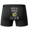 Boxer Homme Châlons-en-Champagne c’est la vie – Impression au dos – Noir