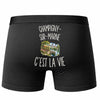 Boxer Homme Champigny-sur-Marne c’est la vie – Impression au dos – Noir