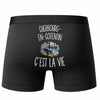 Boxer Homme Cherbourg-en-Cotentin c’est la vie – Impression au dos – Noir