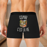 Boxer Homme Colmar c’est la vie – Impression au dos – Noir