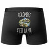 Boxer Homme Colombes c’est la vie – Impression au dos – Noir