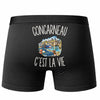 Boxer Homme Concarneau c’est la vie – Impression au dos – Noir