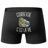 Boxer Homme Courbevoie c’est la vie – Impression au dos – Noir