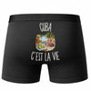 Boxer Homme Cuba c’est la vie – Impression au dos – Noir