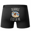 Boxer Homme Deauville c’est la vie – Impression au dos – Noir
