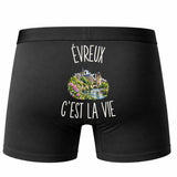 Boxer Homme Évreux c’est la vie – Impression au dos – Noir