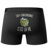 Boxer Homme Évry-Courcouronnes c’est la vie – Impression au dos – Noir
